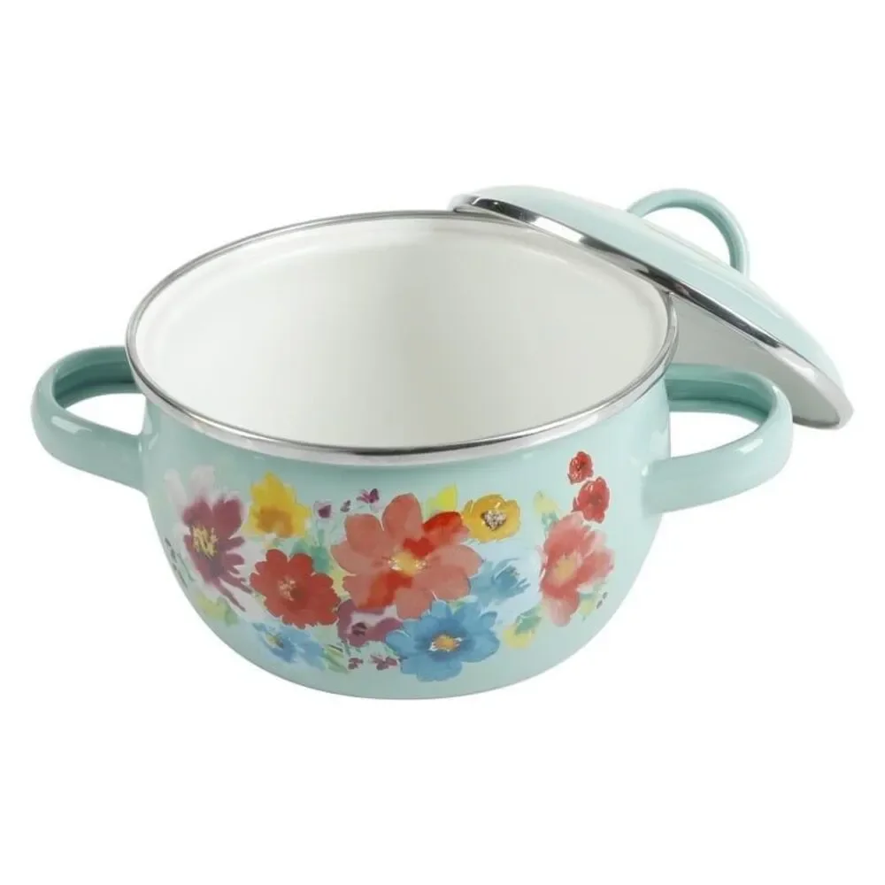 THE PIONEER WOMAN Breezy Blossom Enamel on Steel 1.05 Qt. Mini Dutch Ovens, 2 Pk